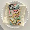 Suministro Exclusivo Transfronterizo de Funda Artística de Película con Patrón de Ola Abstracta Adecuada para iPhone 17, Funda de Teléfono de Doble Capa para Apple 18Pm