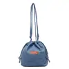 Bolsa Cruzada de Hombro Único con Cordón de Moda Versátil Simple Estilo Nuevo 2026 Comercio Electrónico Transfronterizo de Mezclilla Casual Retro
