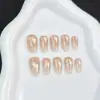 Esmalte en gel para uñas degradado de raíz de loto, puntas de uñas prefabricadas pintadas con spray, 30 piezas por tira, uñas ponibles de celebridad de internet, venta al por mayor, uñas de belleza blanqueadoras