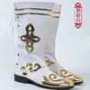 Botas de Danza Mongolias Zapatos Étnicos Retro Zapatos de Caña Alta para Niños Danza del Dragón Percusión Botas Resistentes al Desgaste de Caña Alta