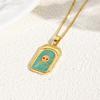 Collar con colgante de tarot fantasma, chapado en cobre de 18 quilates, estilo lujoso y ligero, con diseño de cruces de moda para mujer.