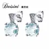 Pendientes de botón Daisi Ni Moda Lujo Ligero Topacio Natural Pendientes Azul Londres Pendientes de Botón Geométricos Casuales para Mujer