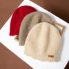 Gorro de cachemira para niños 100% cachemira pura otoño e invierno nuevo gorro de encaje color sólido Joker cálido gorro de punto al por mayor