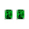 Brincos de Tarraxa Yihua Retangulares com Diamante Verde Esmeralda, Brincos Quadrados com Diamante Verde Banhados a Ouro Rosé 18K, Joias de Orelha de Luxo