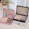 Caja de Joyería para Niñas Pasadores para el Cabello de Princesa Pinzas para el Cabello Accesorios para el Cabello Almacenamiento Caja de Regalo Estilo de Mano Unicornio Caja de Joyería de Perlas