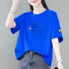 Comércio Exterior Transfronteiriço Mãe de Comércio Exterior Moda Solta Fim de Linha Camiseta de Manga Curta Design Feminino Nicho Top de Meia-manga ins