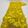 Malla de Tela Bordada 3D, Tela Bordada Estéreo con Cuentas Hecha a Mano, Tela para Vestido de Ropa de Primavera y Verano Lista para la Venta