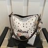 Bolsa Feminina de Inverno 2024 Nova Simples Casual Diária Versátil Moda Estilo Coreano Retrô Ombro Transversal Balde para Mulheres