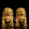 Par de Adornos de León de Latón Artesanías de Latón León Guardián Decoraciones para el Hogar