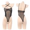 Ai Ruru Lencería Sexy Malla Transparente para Mujer Lencería Erótica Realce de Pecho Pequeño Abertura Inferior Cadena de Perlas Ropa de Noche Sexy