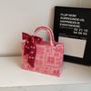 Bolsa de Boda Guofeng de Nuevo Estilo Transfronteriza de Gran Capacidad Sencilla Bufanda de Seda Carácter Feliz Portátil Bolsa de Mujer Regalo de Mano para Dama de Honor Bolsa Tote