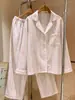 Pijama de estampado floral estilo coreano para mujer, otoño, ligero, transpirable, holgado, manga larga, pantalón largo, conjunto de ropa para el hogar, talla grande