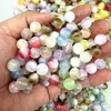 10mm Resina Colorida Degradê Iridescente Dourada Contas Soltas Imitação de Olho de Gato Pulseira DIY Montagem de Contas Pingente para Corrente de Celular