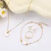 Collar de Mariposa de Esmalte de Moda Europea y Americana, Estilo de Nicho Exquisito Versátil con un Toque de Lujo, Set de 4 Piezas de Joyería de Cadena para Clavícula