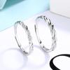 S925 Sterling Silver Original Winding Casal Anel Estilo Coreano Moda Simples Homens e Mulheres Anel de Abertura Personalizado All-match Pulseira