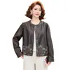 Novedades Otoño 2026 Camisa con Cremallera Ropa de Madre Chaqueta de Cuero PU Moda para Mujeres de Mediana Edad y Mayores Chaqueta de Cuero de Moda Abrigo Corto