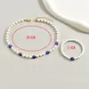 Colar de Pérolas Personalizado Estilo Old Money Olho Grego Pulseira Feminina Venda Quente Transfronteiriça Conjunto de Joias Versátil de Alta Qualidade