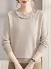 Suéter Nuevo de Punto Elegante de Otoño para Mamá, Top de Moda Holgado para Mujeres de Mediana Edad, Ropa de Abrigo Base
