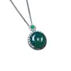 Pingente Autêntico de Jadeíta Grau A com Fivela da Paz, Pingente de Colar de Estilo de Ponta Exquisito e Versátil para Homens e Mulheres
