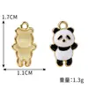 Accesorio de aleación con goteo de aceite, estilo chino, lindo panda, colgante de bambú para llaveros, pendientes, collares y joyería DIY