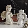 Ornamentos de resina de estilo europeu transfronteiriços para sala de estar, escritório, pensamento criativo, estátua adormecida, artesanato, anjos