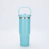 Termo de acero inoxidable explosivo para exteriores, asa portátil, 30 oz, portavasos para coche, viaje, coche, ventosa personalizada