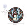 TYU152 Muñeco de Nieve Navideño Transfronterizo Colgante de Acrílico Ventana Porche Decoración del Hogar Patrón de Doble Cara Cadena de Hierro Colgante