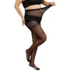 Medias de cintura alta talla extra para mujer extra gorda, adelgazantes, negras, de seda, de verano, ultradelgadas, para chica rellenita, antienganches, pantimedias para 200 kg