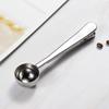 Cuchara medidora con clip de acero inoxidable para café, leche en polvo, embalaje, clip sellado, cuchara de té, cuchara creativa integrada de doble uso, 8 g