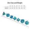 Juego de Dados de Cristal K9 Color Azul Vidrio D6 D20 Juego de Dungeons and Dragons Dnd Rpg Dados de Cristal Facetados