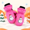 Guantes de invierno para niños de 3 a 10 años, bolsa de dedos de tres capas de terciopelo grueso, cálidos, cortavientos, impermeables, con diseño de dibujos animados, para la nieve