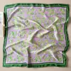 Lenço de Seda 70, Lenço de Luxo, Lenço de Seda Simulada, Lenço Doce para Mulheres, Lenço Coreano Estampado com Listras e Bolinhas