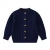 2026 Nuevo Suéter Cardigan de Punto Acanalado de Terciopelo Andy Europeo y Americano para Niños y Niñas Otoño/Invierno