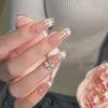 Tulip Wear Armor Verão Branco Gelo através de Arte de Unhas de Flor Pequena Tridimensional Doce Fresco Adesivo de Arte de Unhas Tridimensional Transfronteiriço