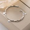 Pulsera Cuadrada de Plata S925 Plata Rota Amor Redonda Marca Simple Ins Nicho Dulce Cool Todo Combinable Pulsera para Novia S5446