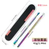 Venta caliente transfronteriza, herramienta para uñas de acero de doble cabeza con espejo de empuje, luz, patrón antideslizante, oro rosa, removedor de uñas, piel muerta, herramienta para uñas de empuje de acero