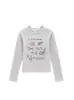 Nuevo Top Negro de Hombro Regular para Primavera y Otoño, Marca de Tendencia Estilo Americano, Diseño Único, Camiseta Versátil a la Moda de Manga Larga