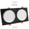 Lâmpada de grade LED 600 grade teto quadrado preto downlight lâmpada de teto spot embutido lâmpada de balde de cabeça dupla