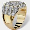 Anillo de hombre Hesheng europeo y americano con circonita chapada en oro, joyería de moda transfronteriza popular, anillo hip hop, artículo más vendido en Amazon