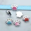 8mm Diamante Multicolor Pata de Gato Huella de Perro Aleación Joyería Adecuado para DIY Llavero Pulsera Accesorios para Collar de Mascota