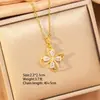 [Acero de Titanio] Collar Hueco con Flor Japonés y Coreano Más Vendido para Mujer, Gama Alta, Personalizado, Lujo Ligero Cadena para Clavícula Incrustada de Cobre con Circonita Joyería