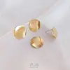 Aretes de Argolla con Disco Ovalado de Oro Relleno de 14K que Conservan el Color Hechos a Mano DIY Joyería para la Oreja Accesorios de Moda