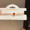 Pulsera ajustable con perlas de circonita chapada en oro real de 18 quilates, versátil y elegante, con un toque de lujo ligero y alta gama