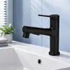 Torneira de cuba preta em aço inoxidável 304, torneira de água quente e fria, torneira simples para lavatório de banheiro