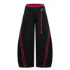 Pantalones Jogger Rayados Estilo Americano de Marca Popular para Hombre, Nuevo Modelo Otoño e Invierno con Hebilla en Forma de Corazón y Decoración de Cordón, Pantalones de Pierna Ancha Sueltos de Moda para Mujer