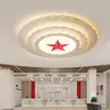 Lámpara de techo LED de estrella de cinco puntas, sala de conferencias de oficina, lámpara de fiesta supergrande, lámpara redonda nueva, 2 m fija