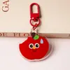 Chaveiro Acrílico Desenho Animado Fofo Expressão Engraçada Criativa Chaveiro de Maçã Vermelha Pingente Decorativo Lembrancinha
