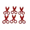 Suministros semanales para niños directo de fábrica en stock juguetes de madera tallada tijeras pequeñas con borlas tijeras decorativas rojas
