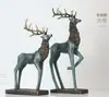 Adornos Creativos de Estilo Europeo Adornos para el Hogar Adornos para Salas de Muestras Ciervo Manualidades de Resina para Oficina Decoraciones Suaves