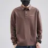 Camisa Polo para Hombre Otoño/Invierno 2026 con Cuello de Solapa, Corte Holgado, Manga Larga, Forro Polar, Nuevo Bordado, Top Casual de Negocios